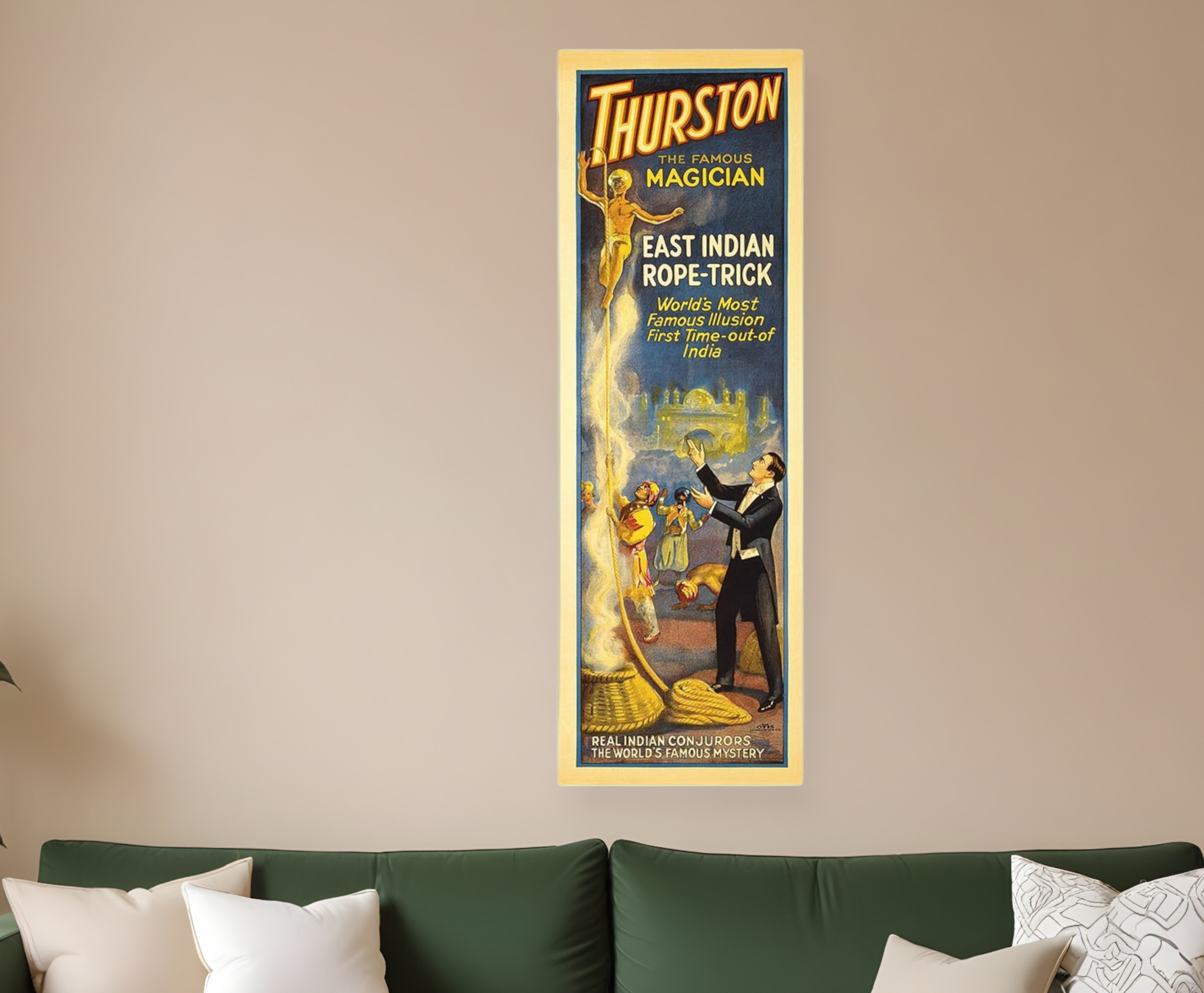 24" X 72" Thurston Rope Trick Vintage Magic Poster Wall Art-393384-1