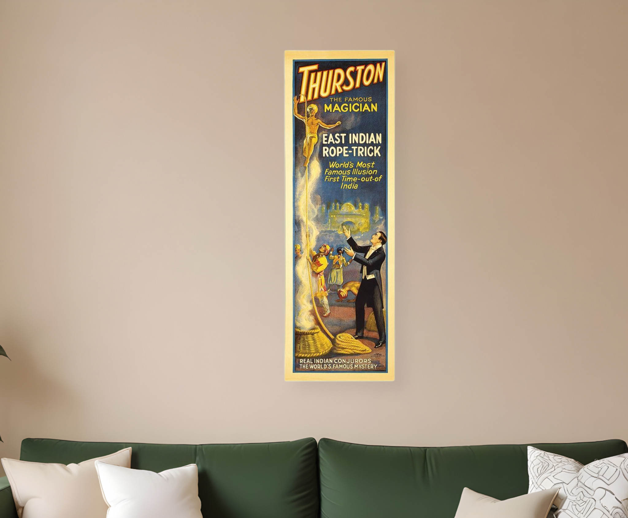 18" X 54" Thurston Rope Trick Vintage Magic Poster Wall Art-393385-1