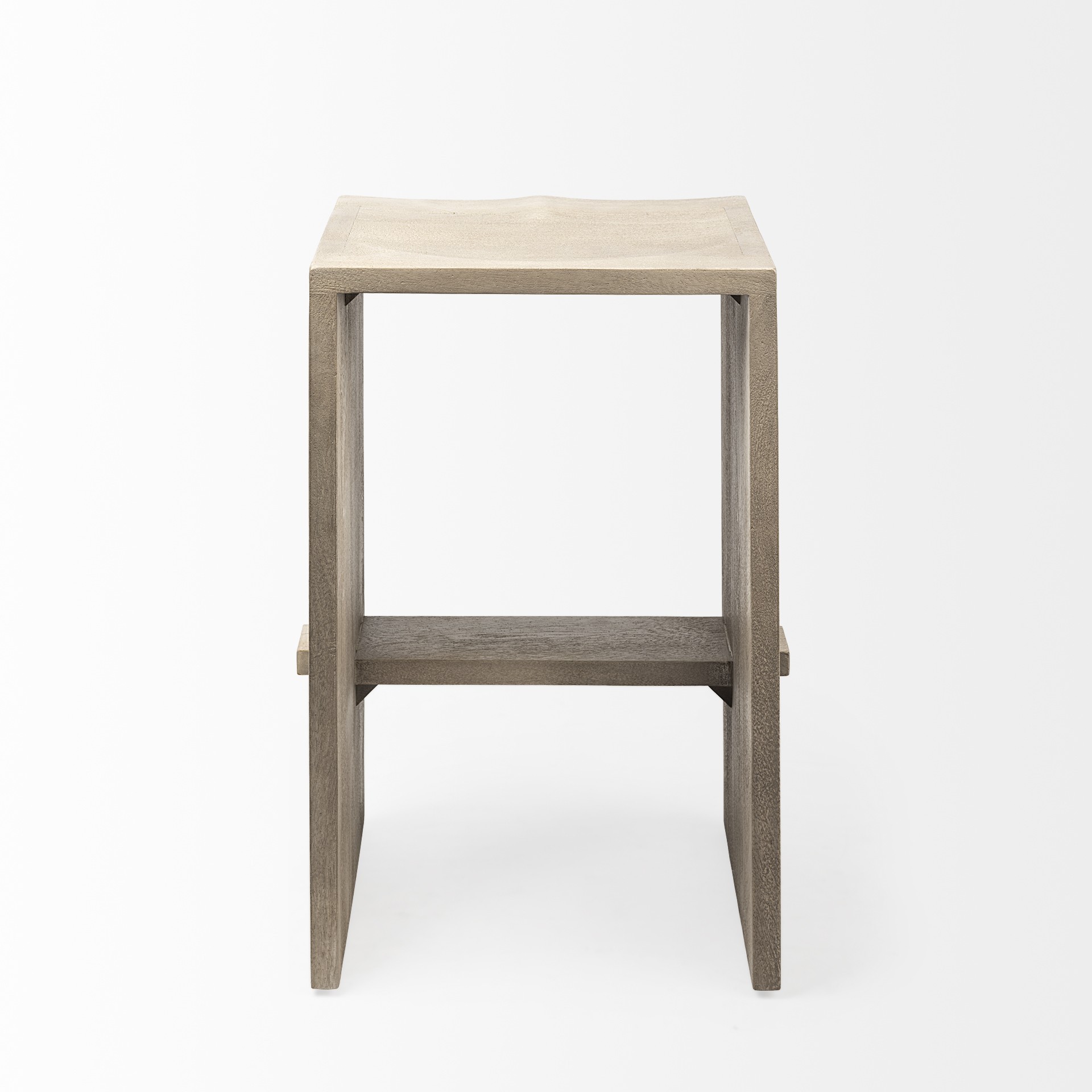 26" Minimal Cool Gray Brown Wood Counter Stool