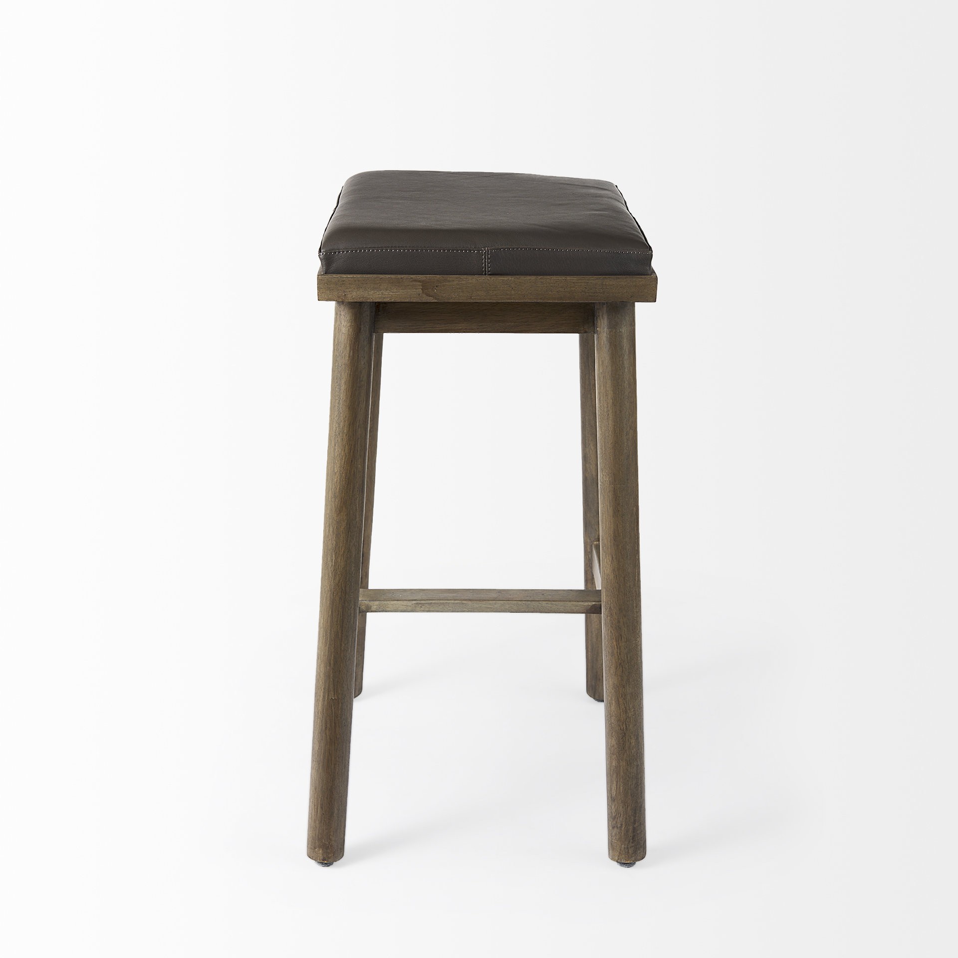 26" Dark Brown Faux Leather Counter Stool
