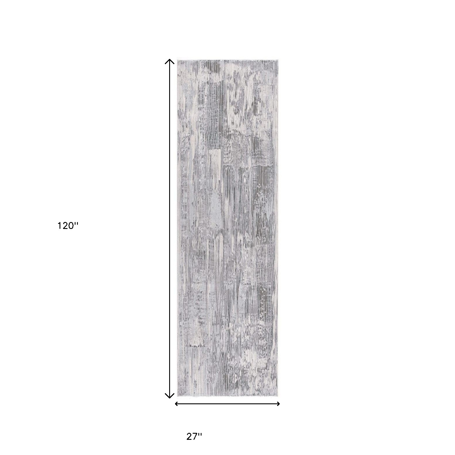 10" Blue Abstract Power Loom Runner Rug
