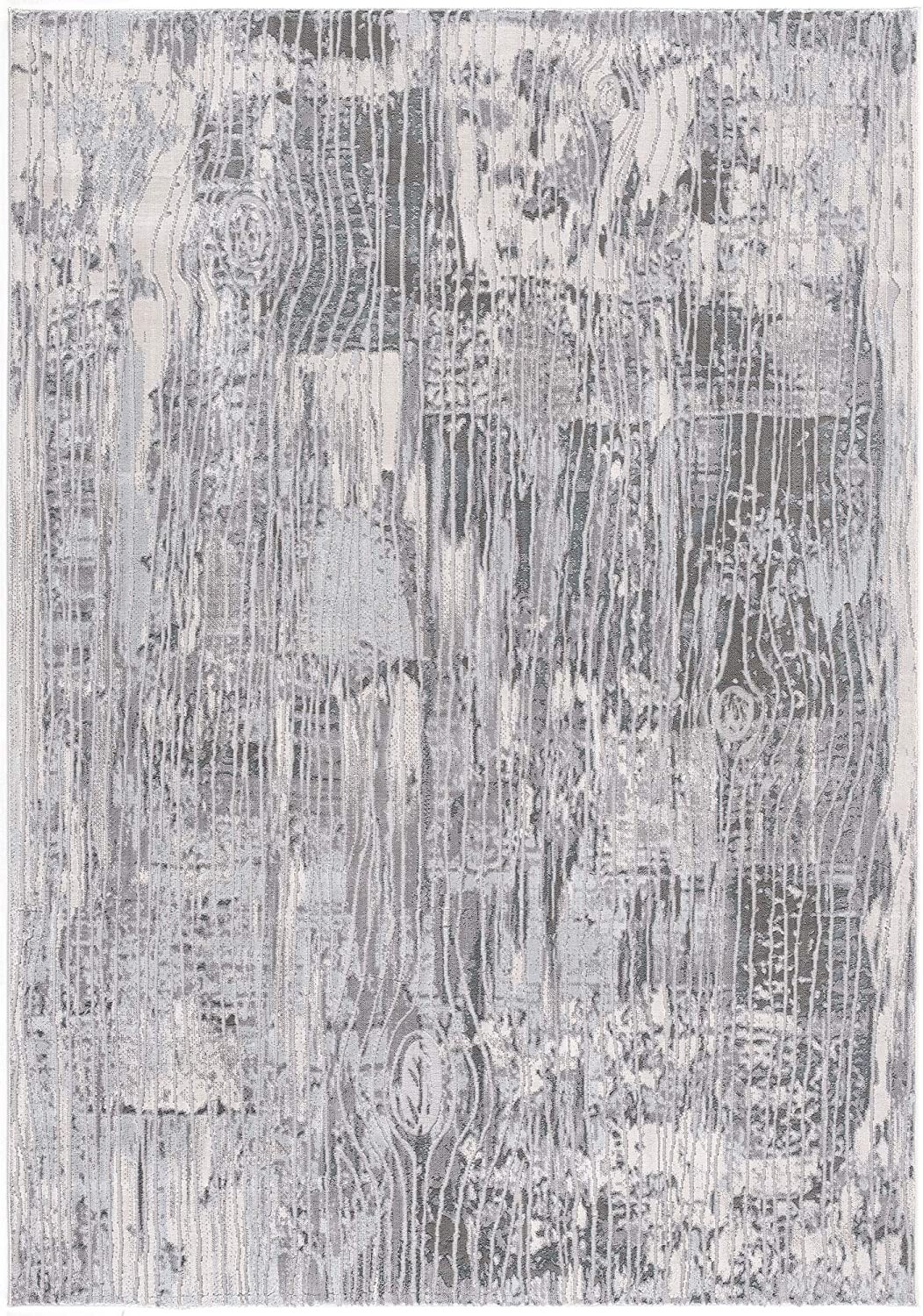 5" X 7" Blue Abstract Power Loom Area Rug