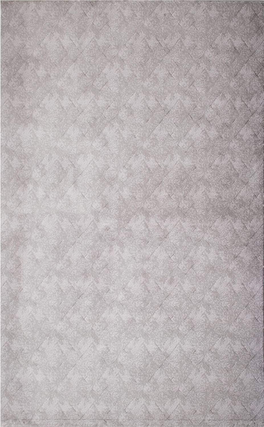 8" X 11" Gray Distressed Diamonds Area Rug