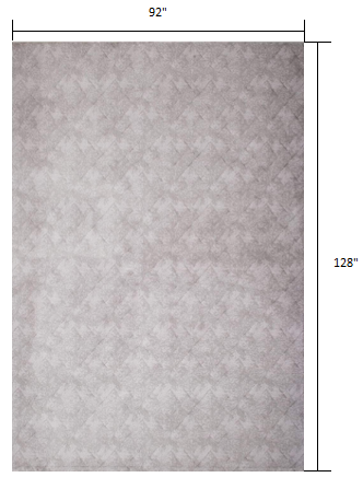 8" X 11" Gray Distressed Diamonds Area Rug