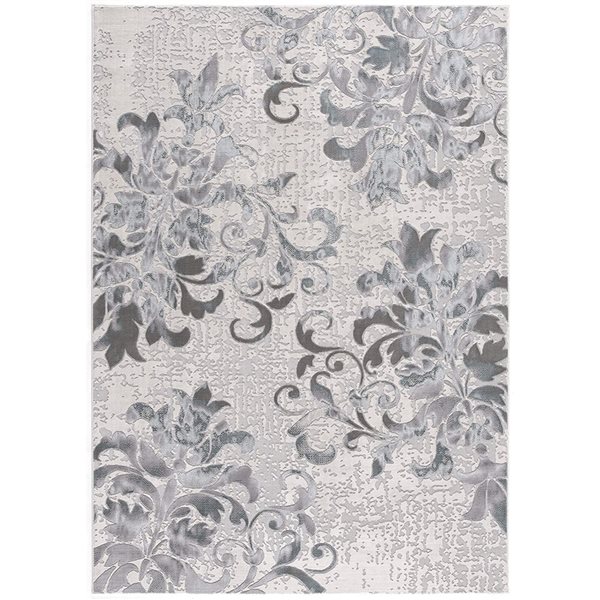 5" X 7" Blue Damask Power Loom Area Rug
