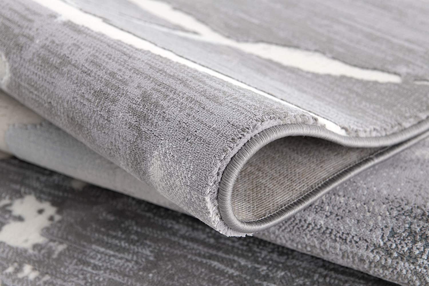 6" X 9" Gray Abstract Power Loom Area Rug