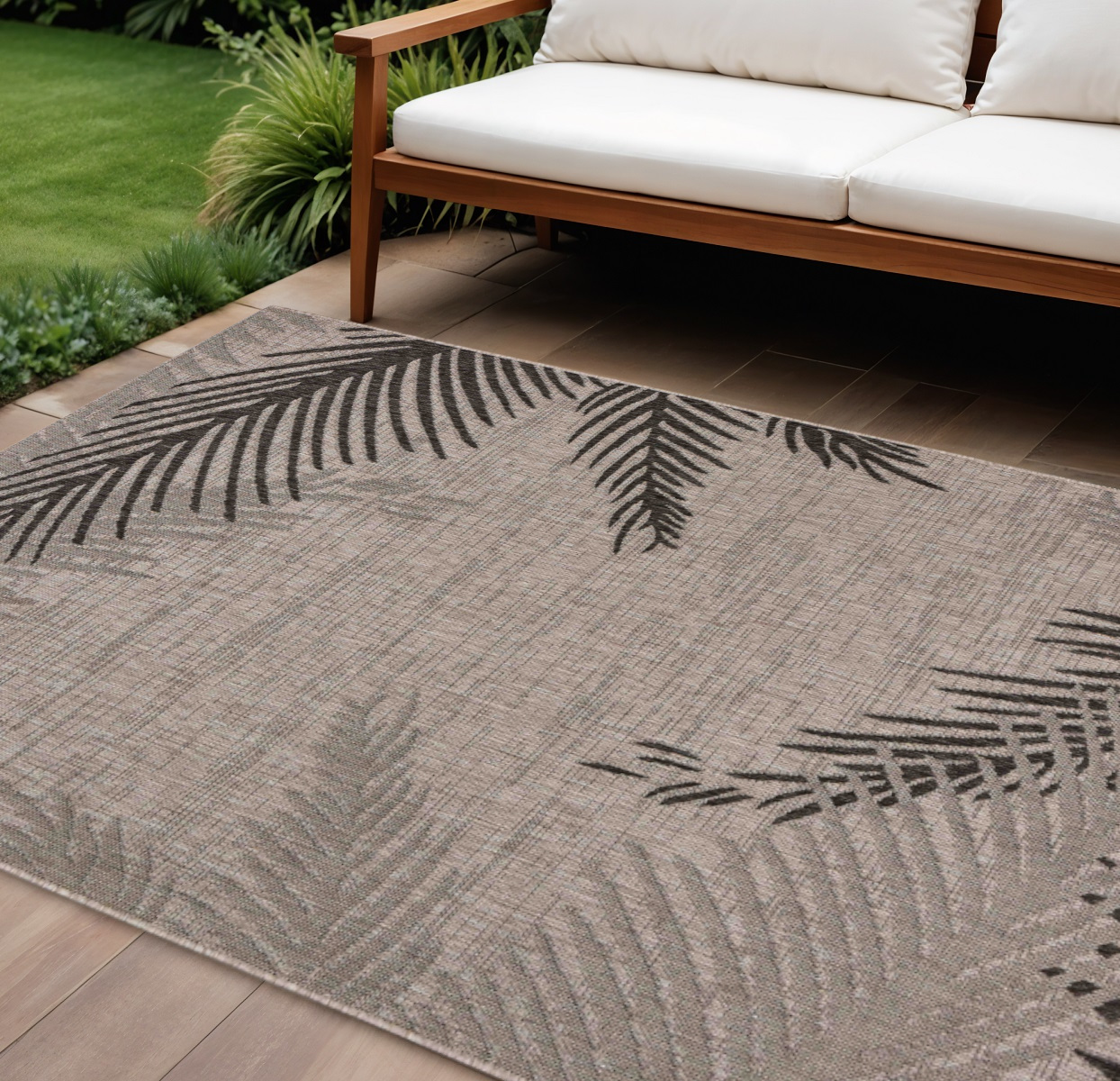 8' X 9' Beige Indoor Outdoor Area Rug-393729-1