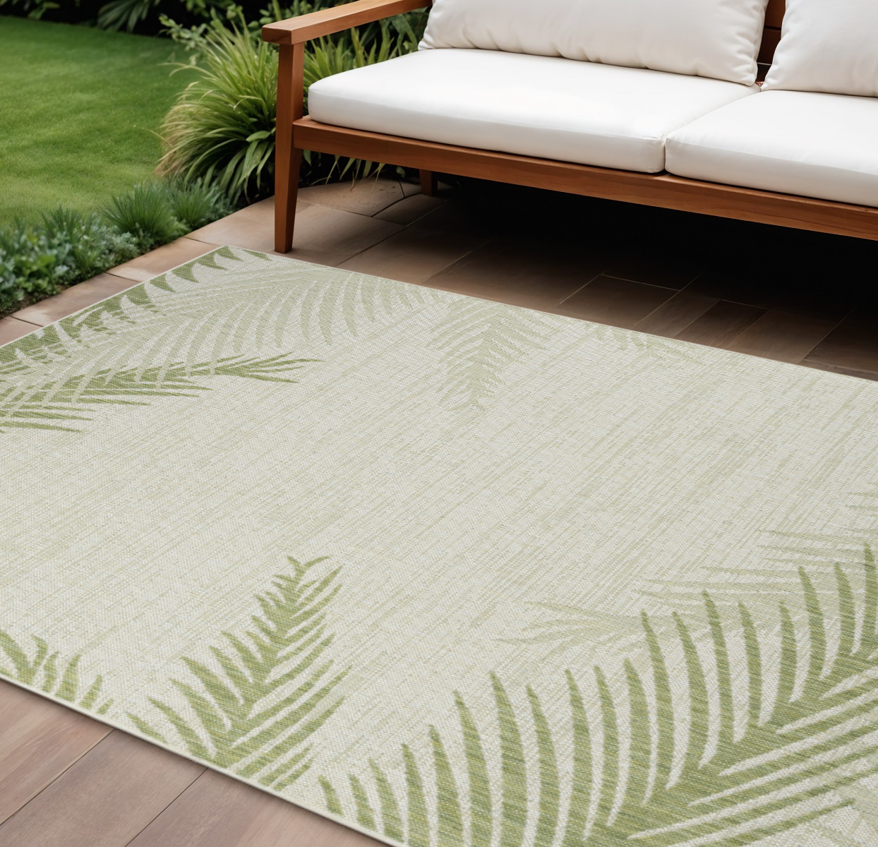8' X 9' Beige Indoor Outdoor Area Rug-393736-1