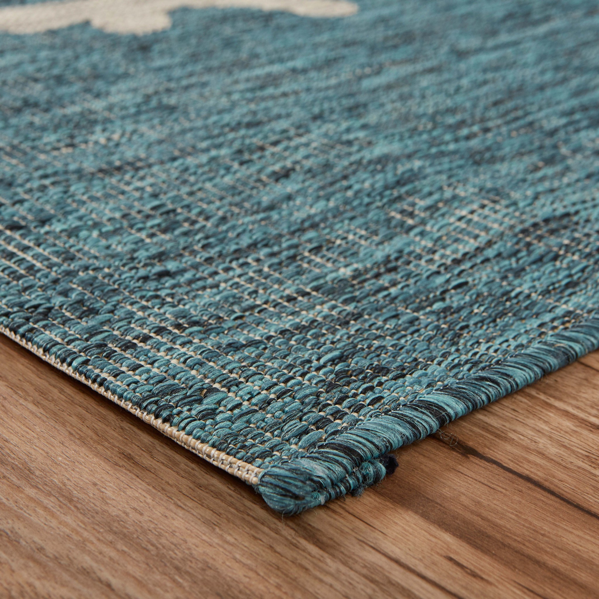 5 x 7 Blue Coral Reef Indoor Outdoor Area Rug