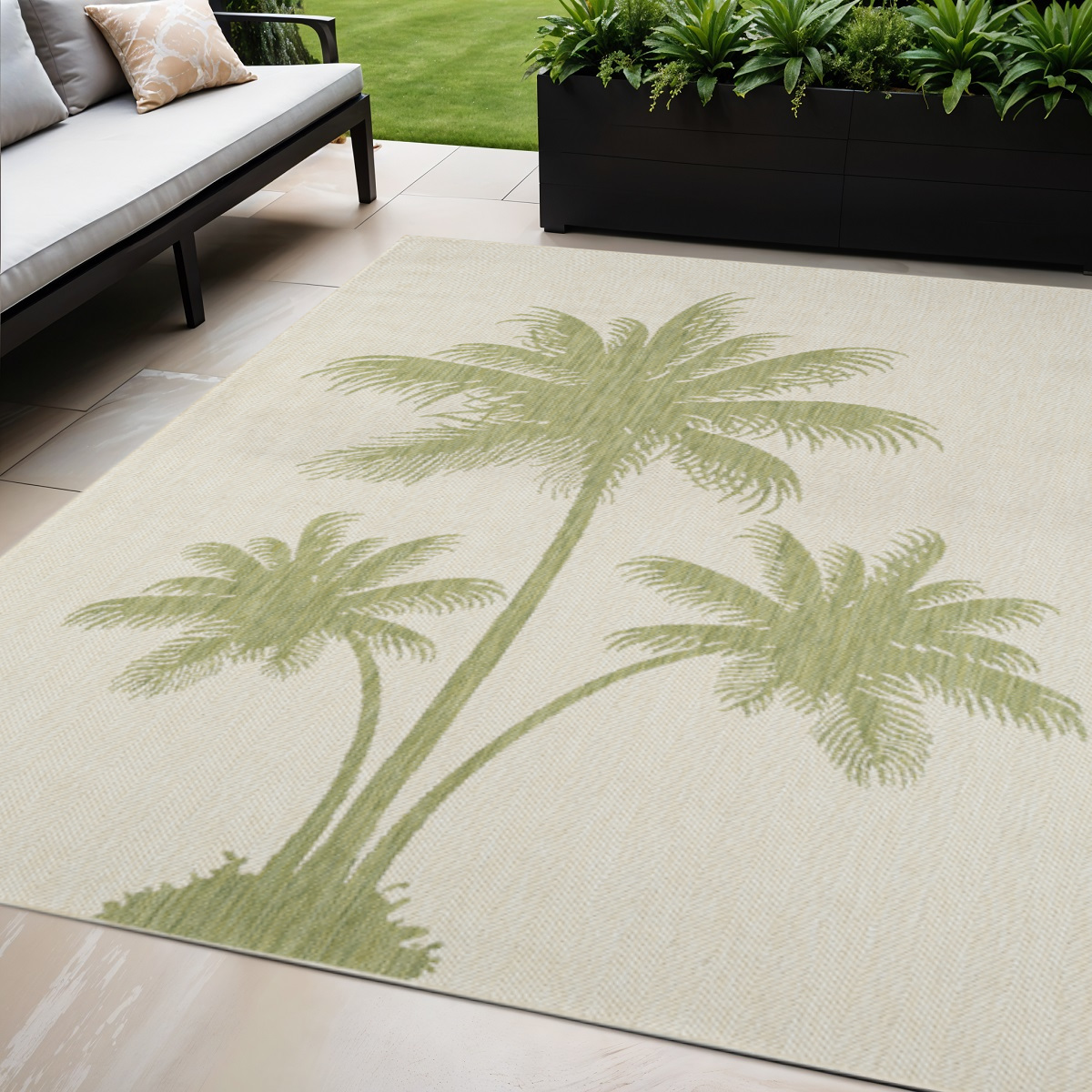 5' X 7' Beige Indoor Outdoor Area Rug-393757-1