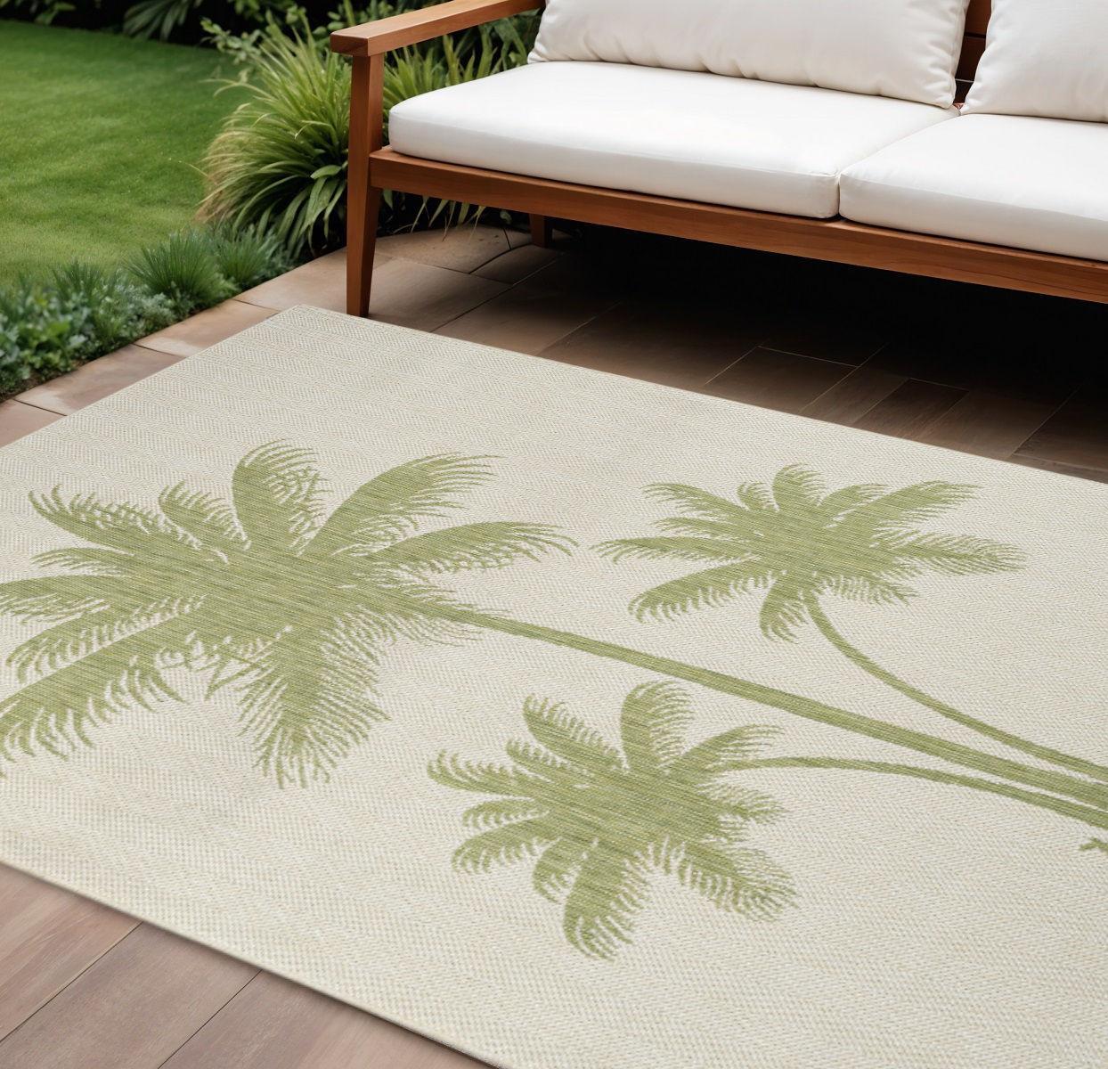 8' X 10' Beige Indoor Outdoor Area Rug-393758-1