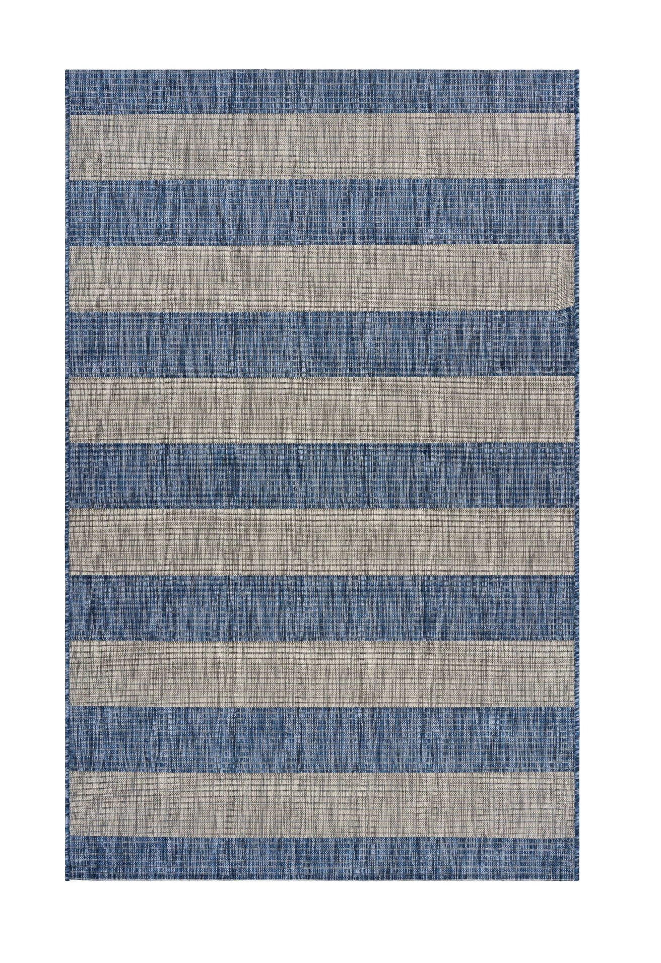 8' X 10' Blue And Gray Indoor Outdoor Area Rug-393761-1