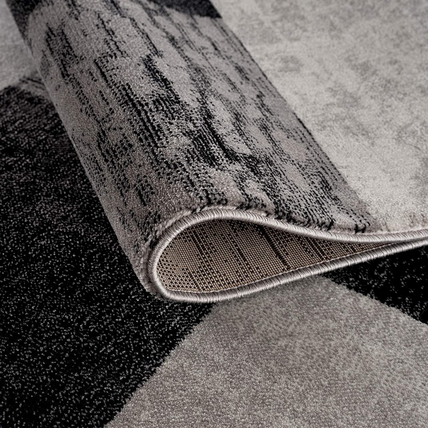 5" X 7" Gray Checkered Dhurrie Area Rug