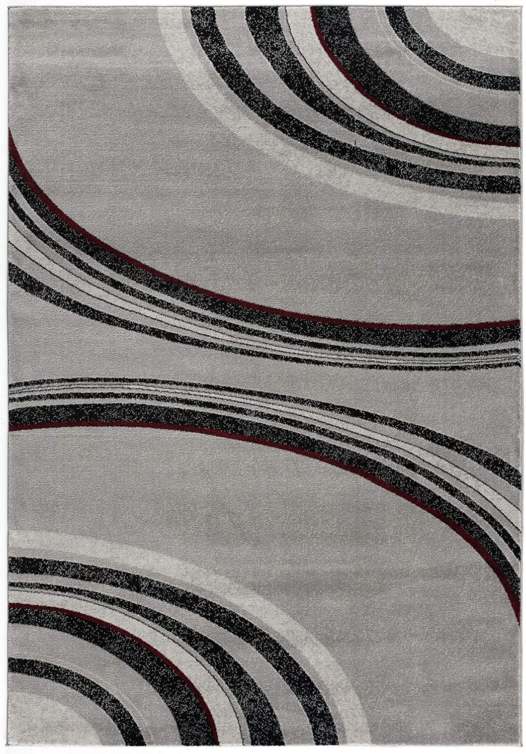 10" Gray Abstract Power Loom Runner Rug