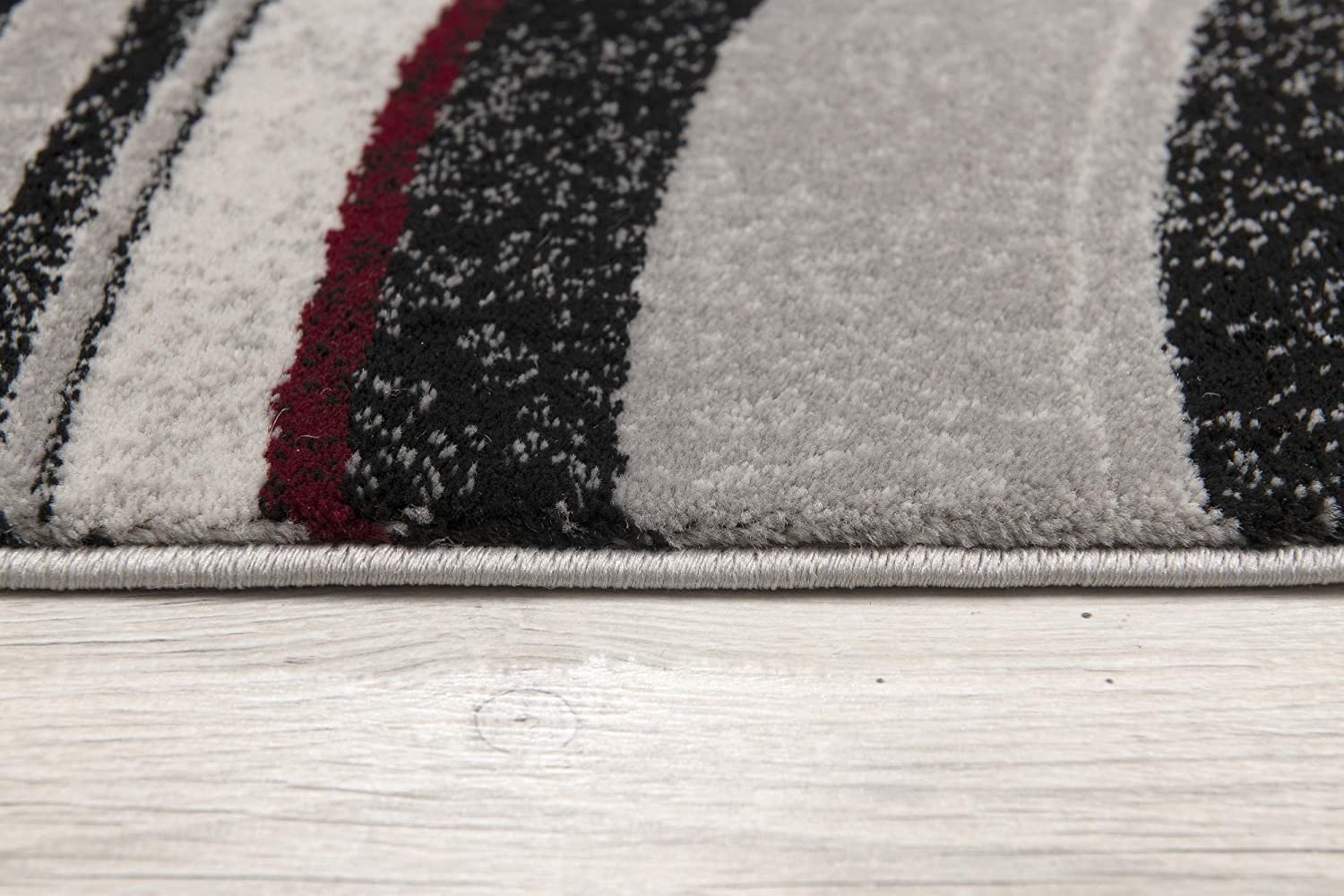 10" Gray Abstract Power Loom Runner Rug