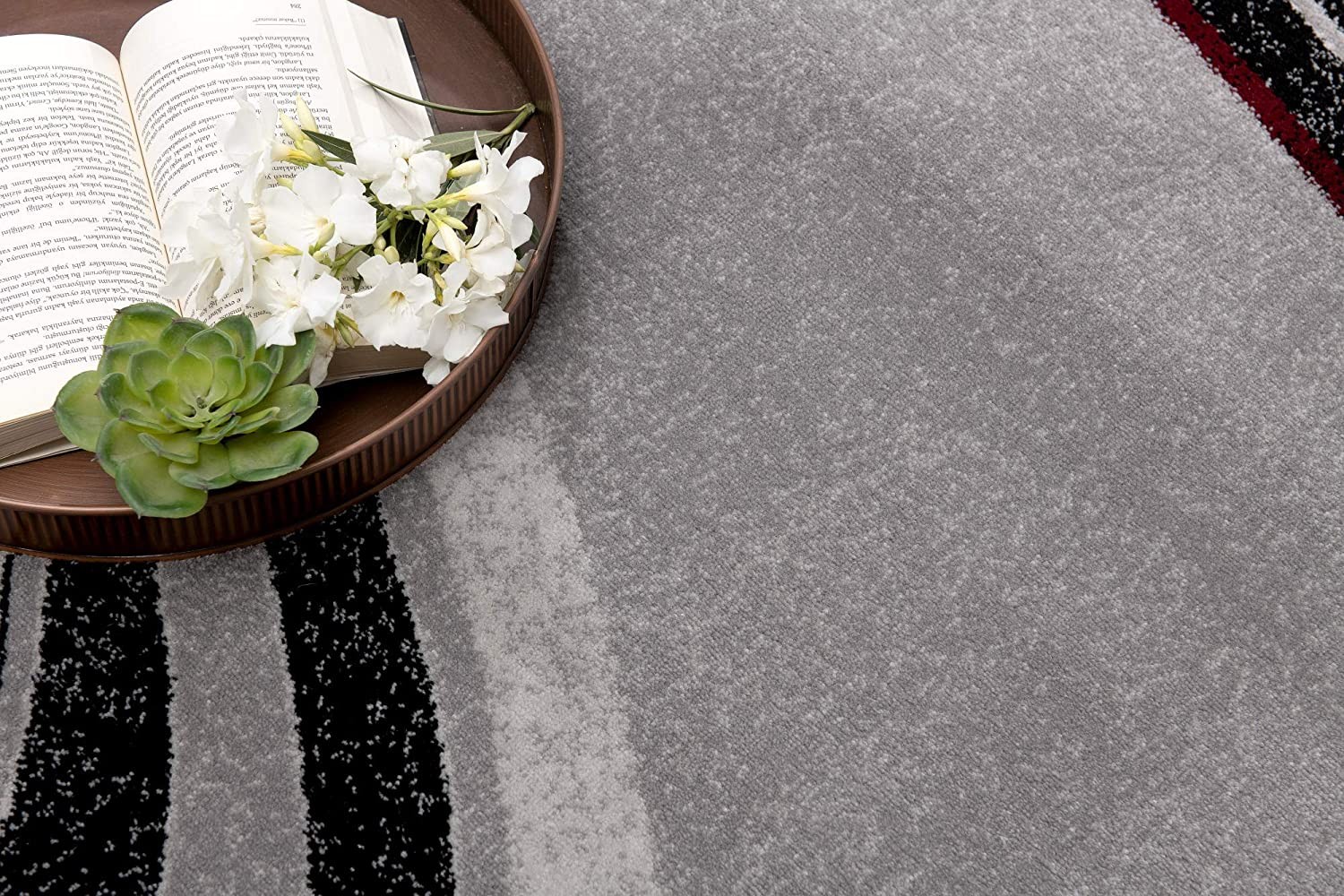 8" X 10" Gray Abstract Dhurrie Area Rug