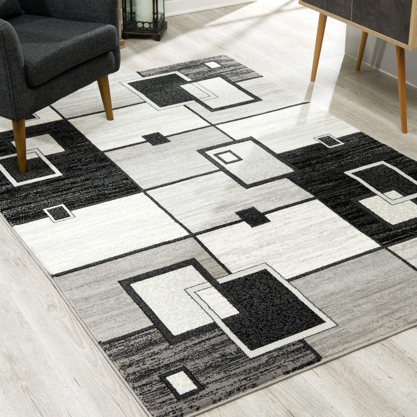 20" Gray Abstract Dhurrie Runner Rug