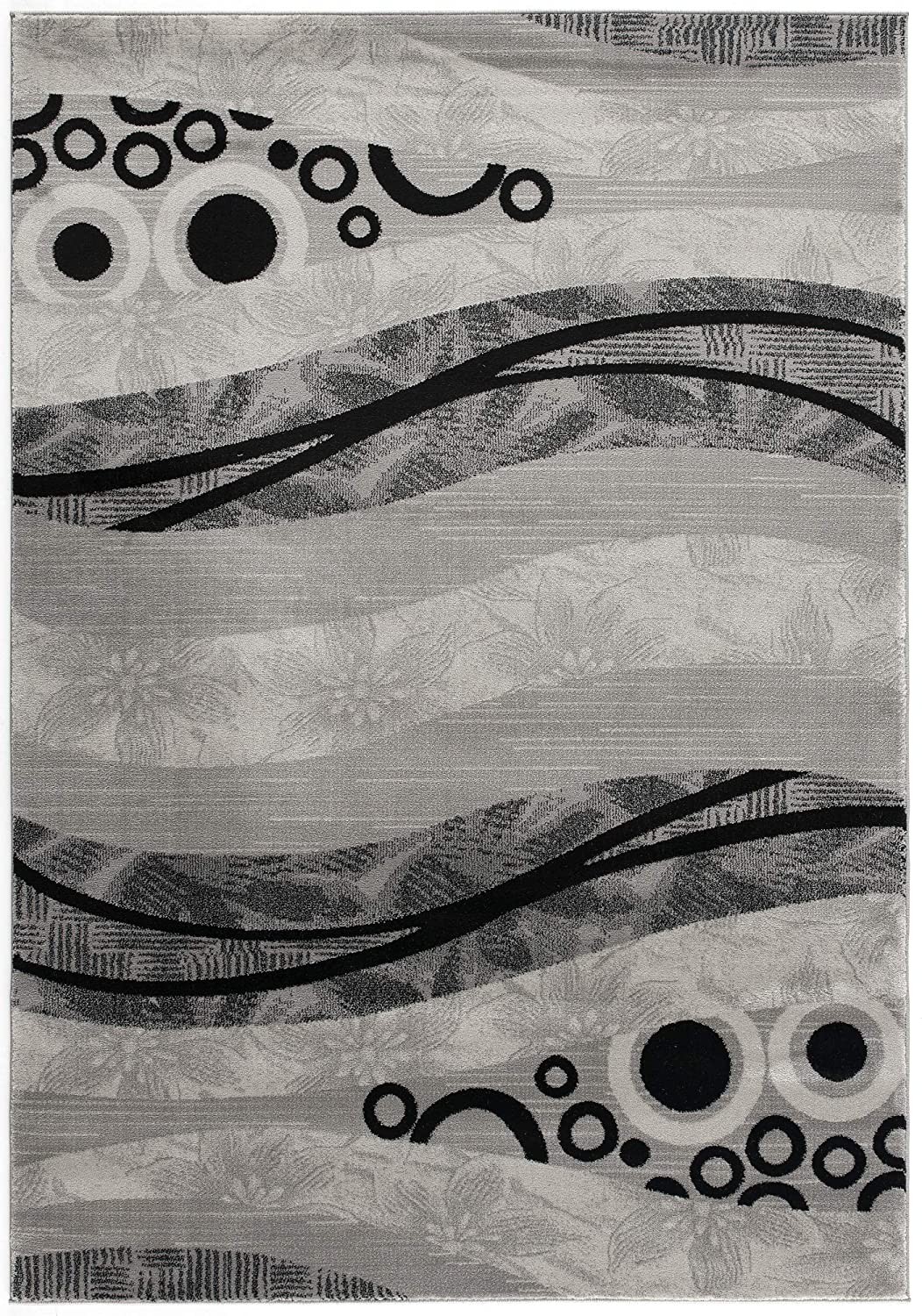 6" X 9" Gray Abstract Dhurrie Area Rug