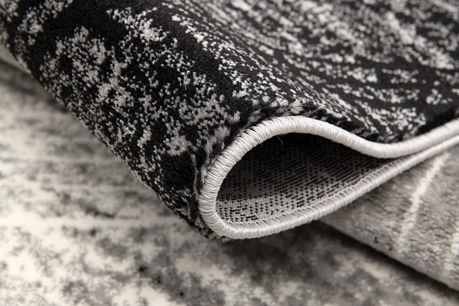10" Gray Abstract Power Loom Runner Rug