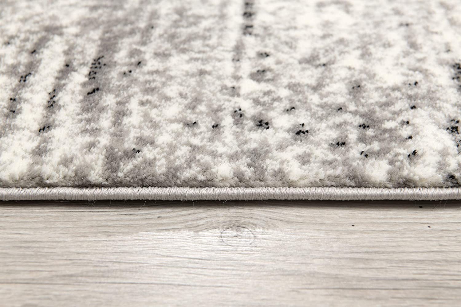 10" Gray Abstract Power Loom Runner Rug