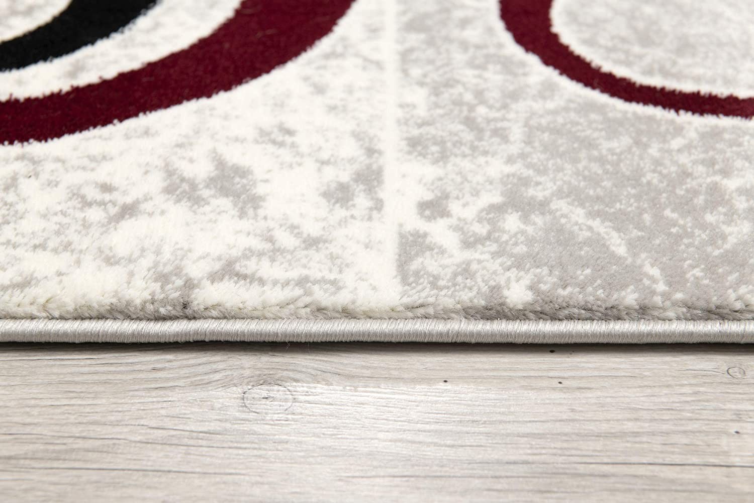 6" X 9" Red Abstract Dhurrie Area Rug
