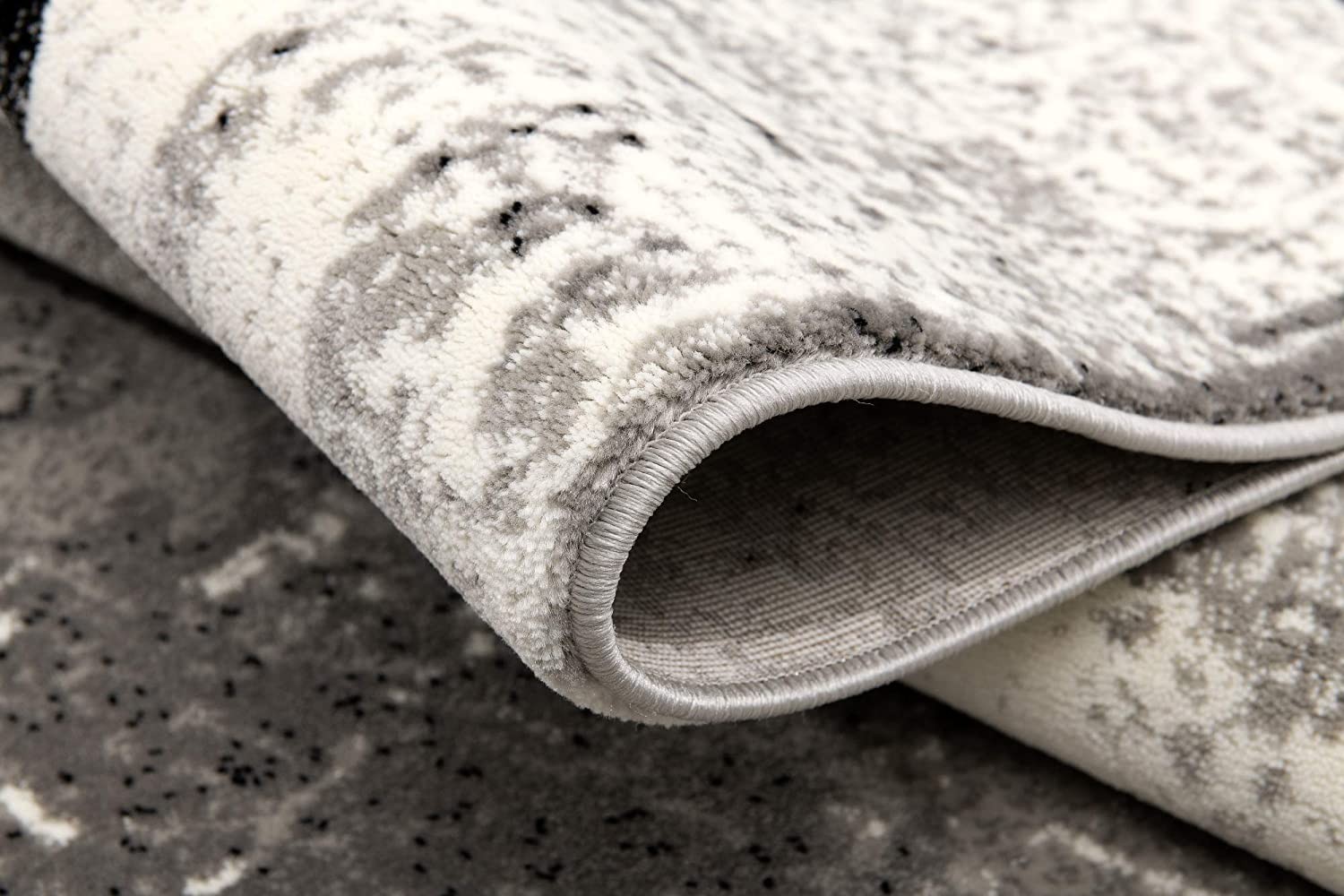 10" Gray Damask Dhurrie Runner Rug