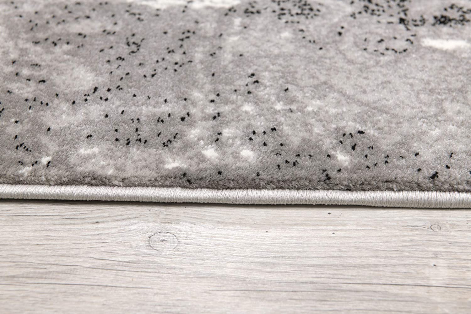 20" Gray Damask Dhurrie Runner Rug