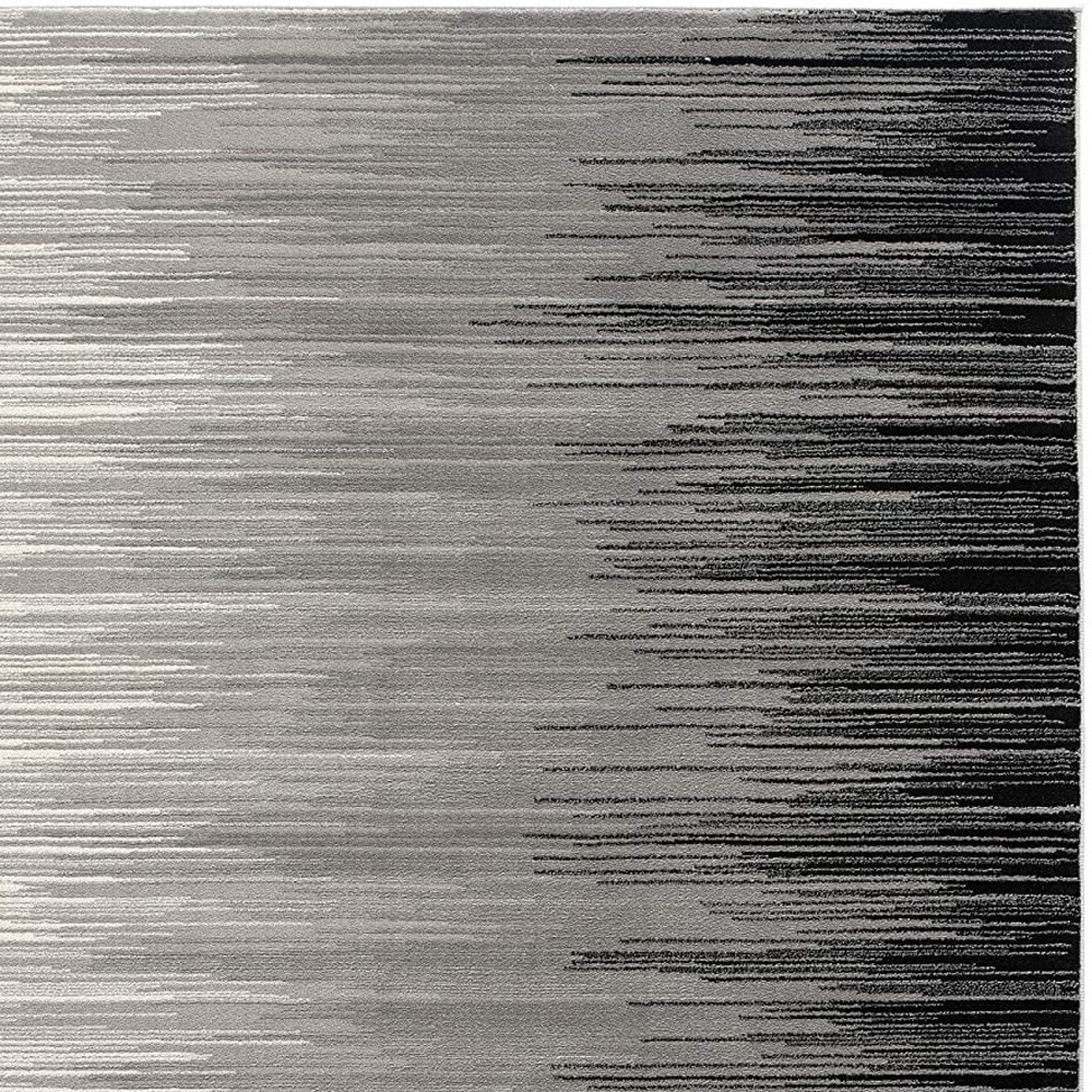 2" X 20" Black Transitional Striped Runner Rug