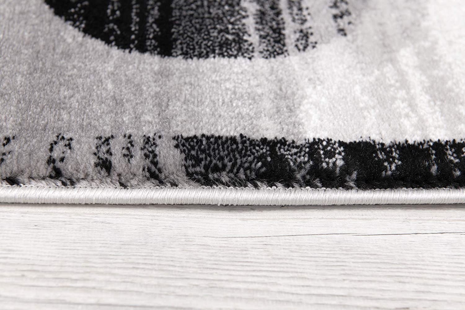 2" X 13" Gray Blocks And Rings Runner Rug