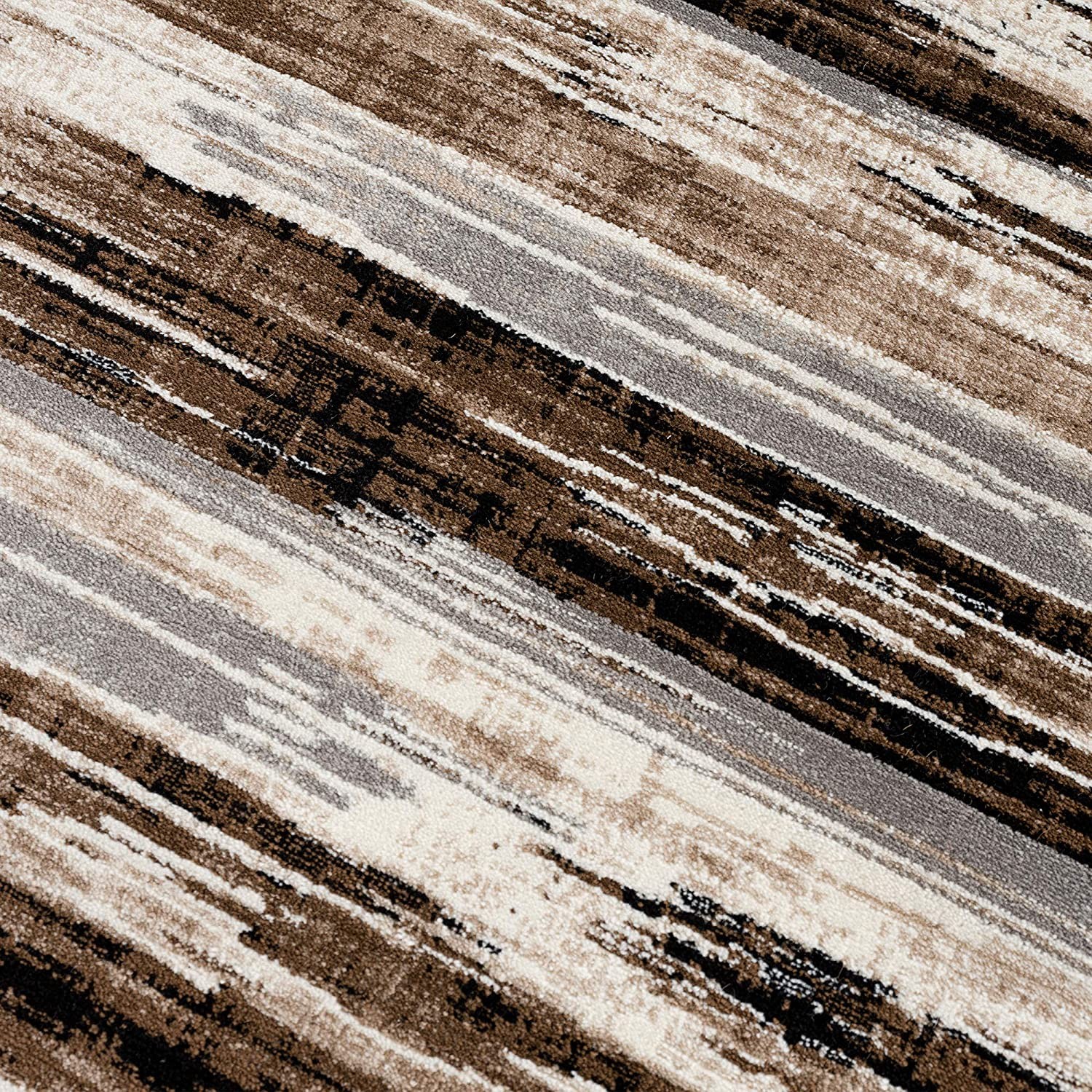 2" X 6" Beige Rustic Strokes Area Rug