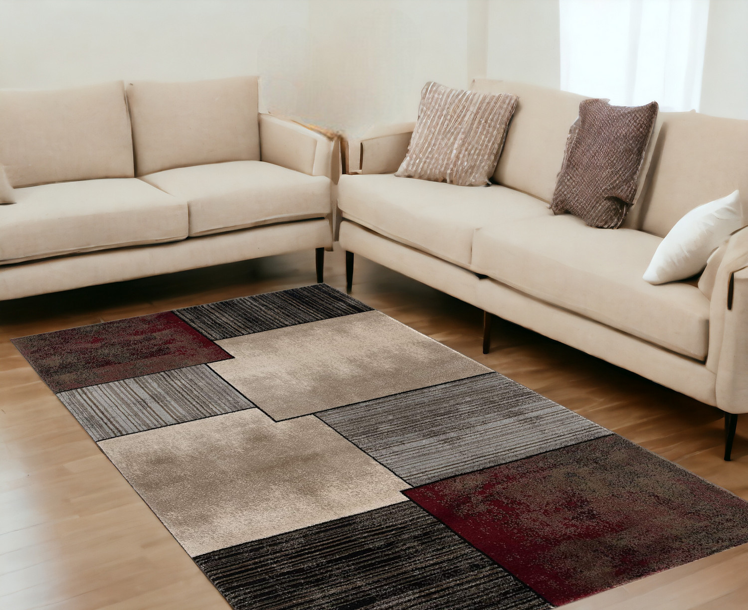 6' X 9' Brown Abstract Dhurrie Area Rug-394015-1