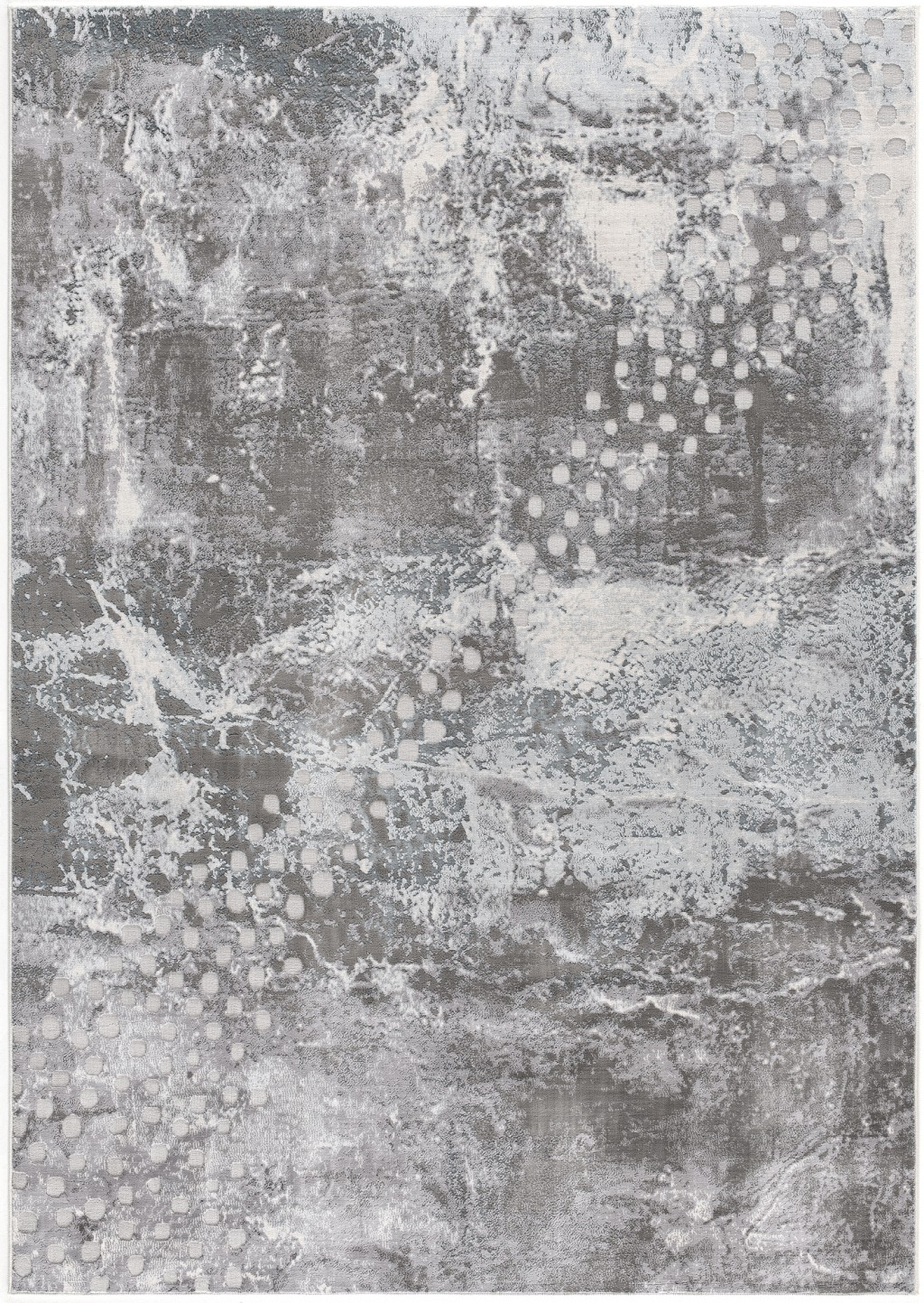 4" X 6" Gray Distressed Abstract Area Rug