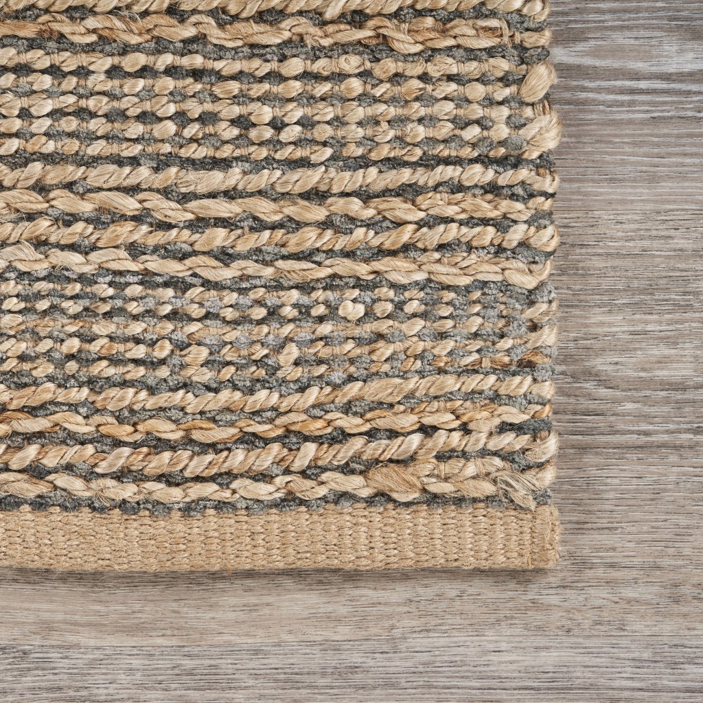 2 x 3 Gray and Tan Interwoven Scatter Rug