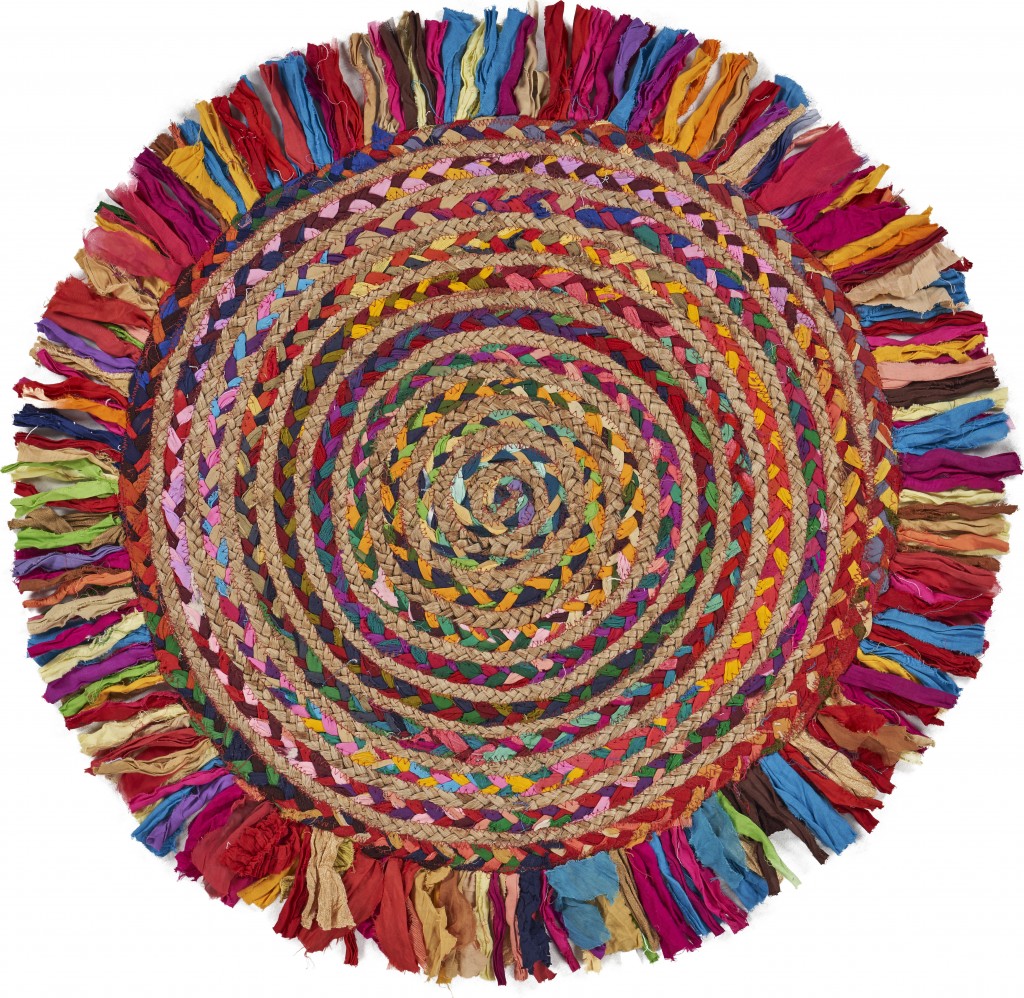 6' Natural Hand Woven Round Rug-394186-1