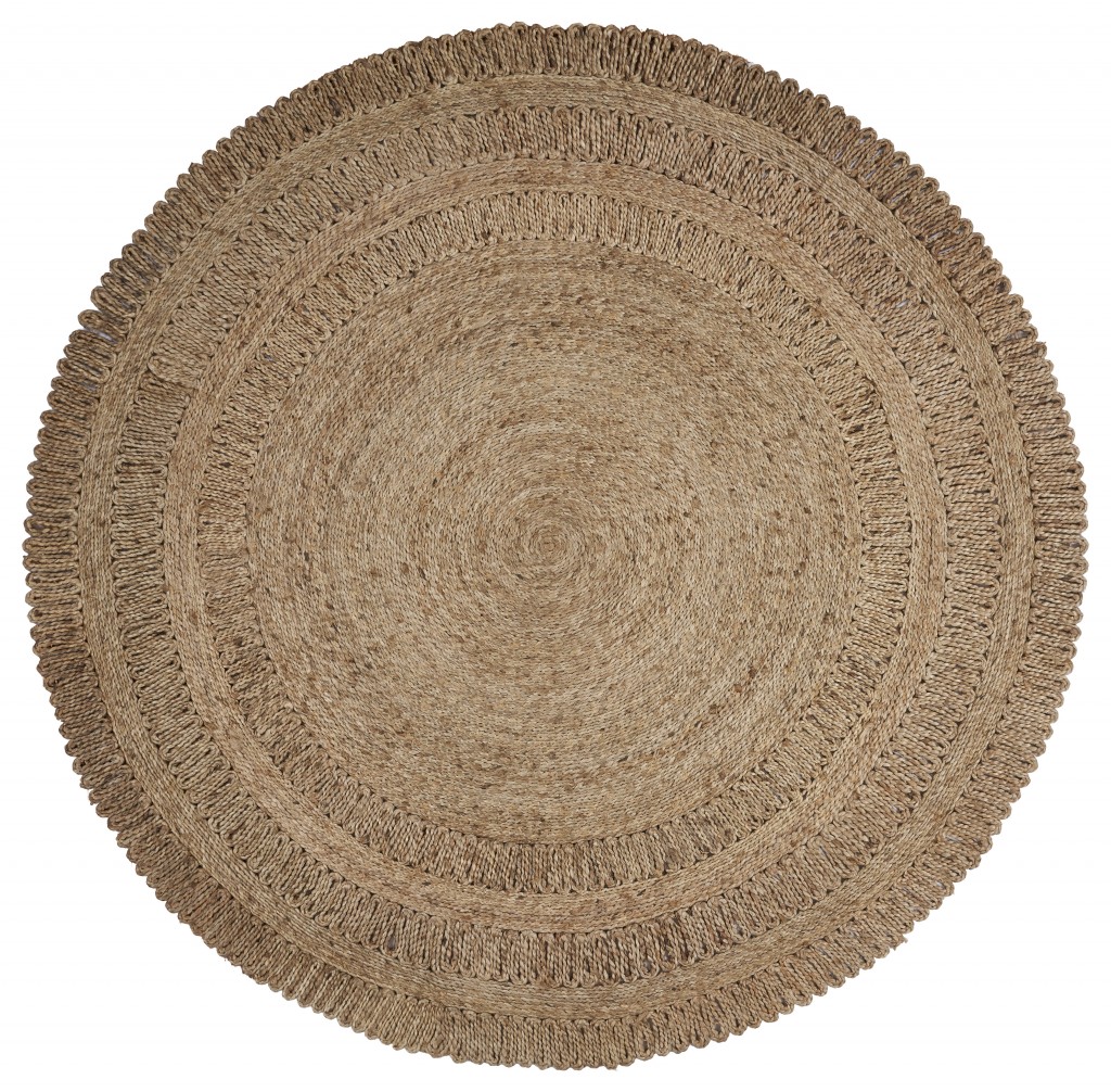 Gray Toned Braided Natural Jute Area Rug-394208-1