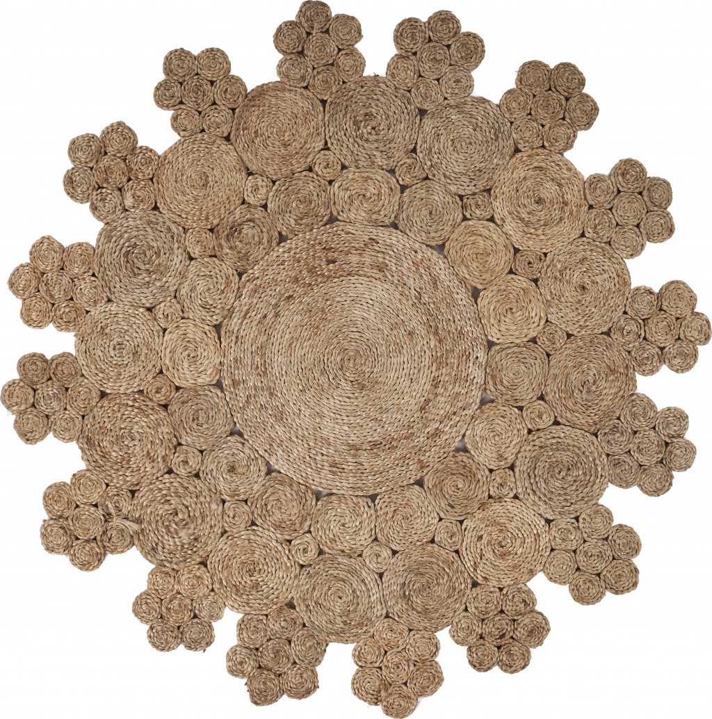 Dazzling Concentric Natural Boutique Jute Rug-394222-1