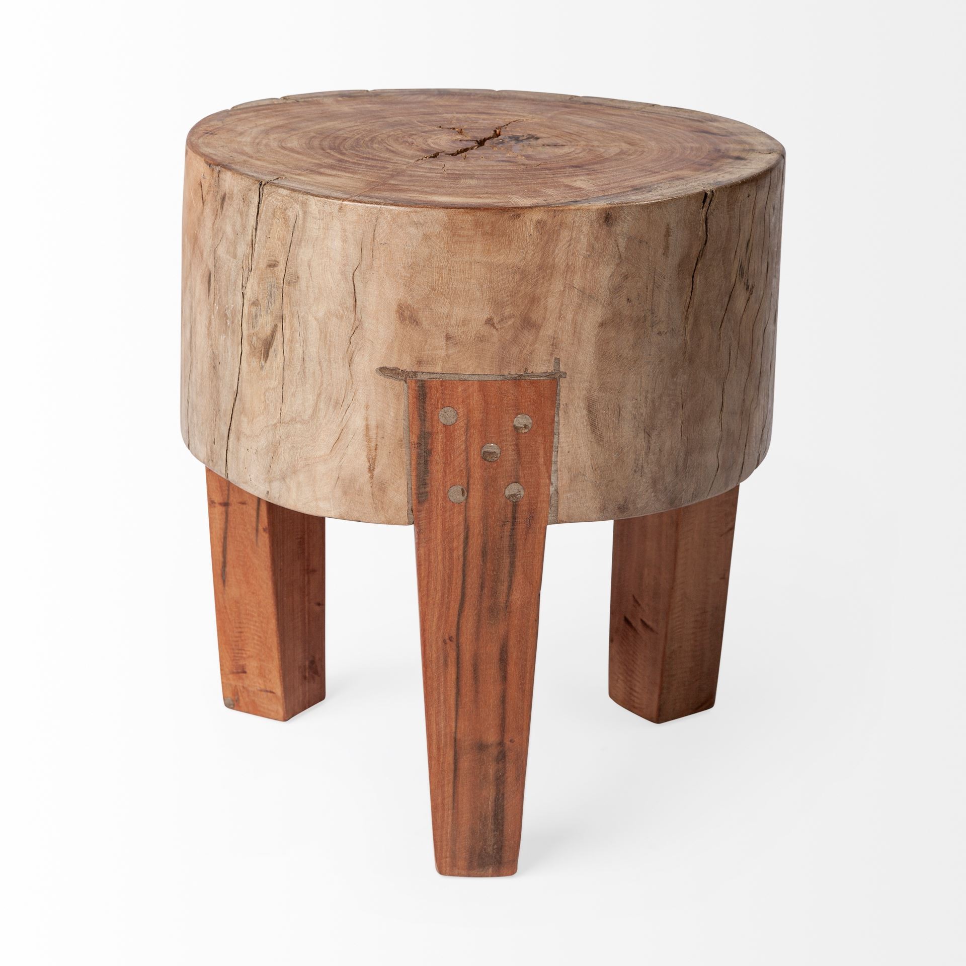 Modern Farmhouse 15" Reclaimed Wood Stool