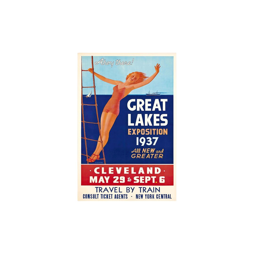 16" X 24" Great Lakes 1937 Vintage Travel Poster Wall Art-394293-1