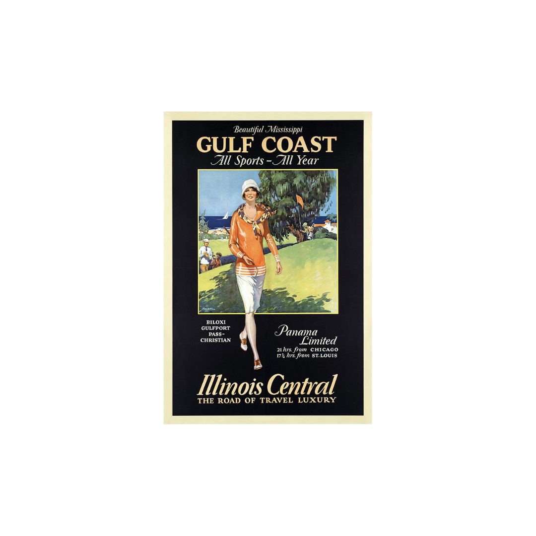 Gulf Coast Golf 1932 Vintage Travel Unframed Print Wall Art-394308-1