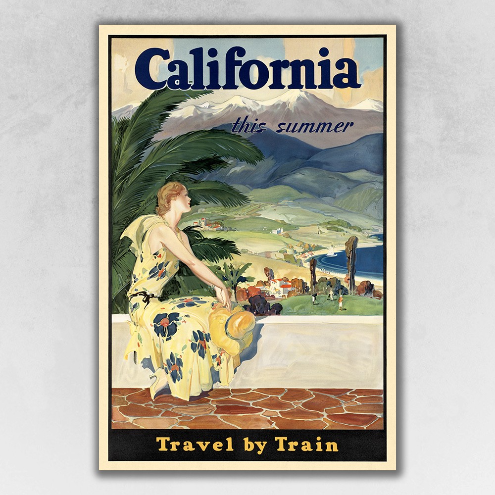 Vintage 1934 California Travel Unframed Print Wall Art-394347-1