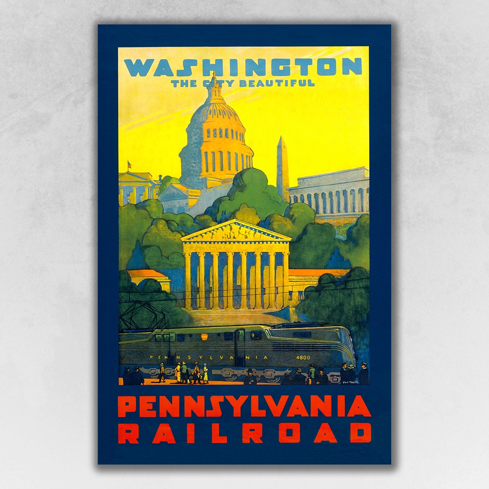 Washington Dc Vintage Travel Unframed Print Wall Art-394353-1
