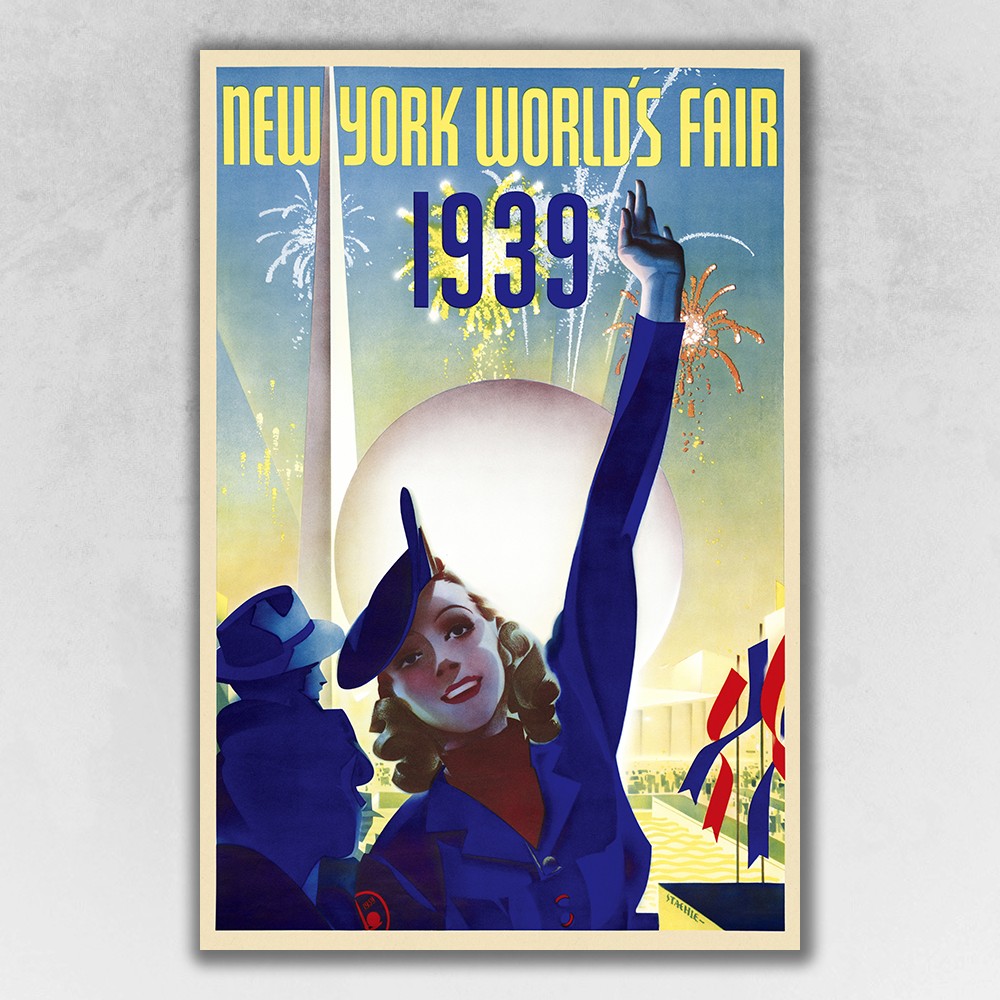 New York 1939 World's Fair Vintage Travel Unframed Print Wall Art-394371-1