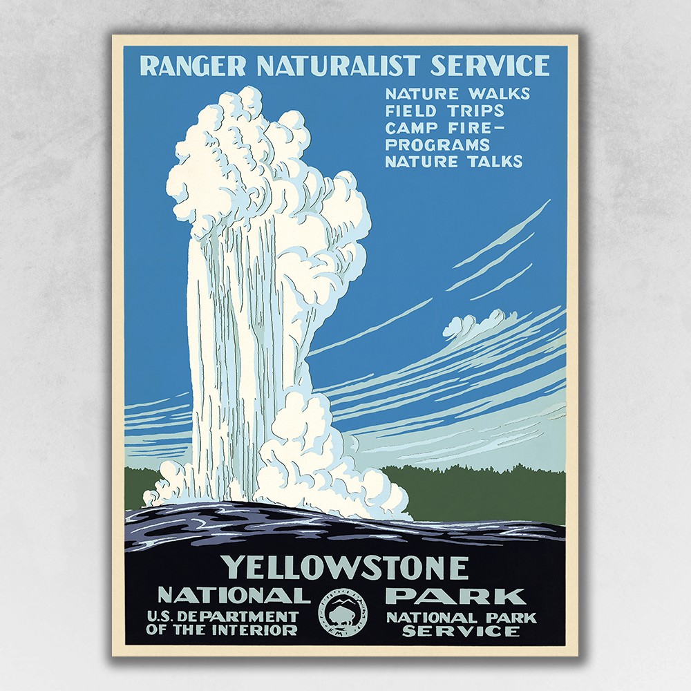 36" x 48" Yellowstone National Park c1938 Vintage Travel Poster Wall Art-394377-1