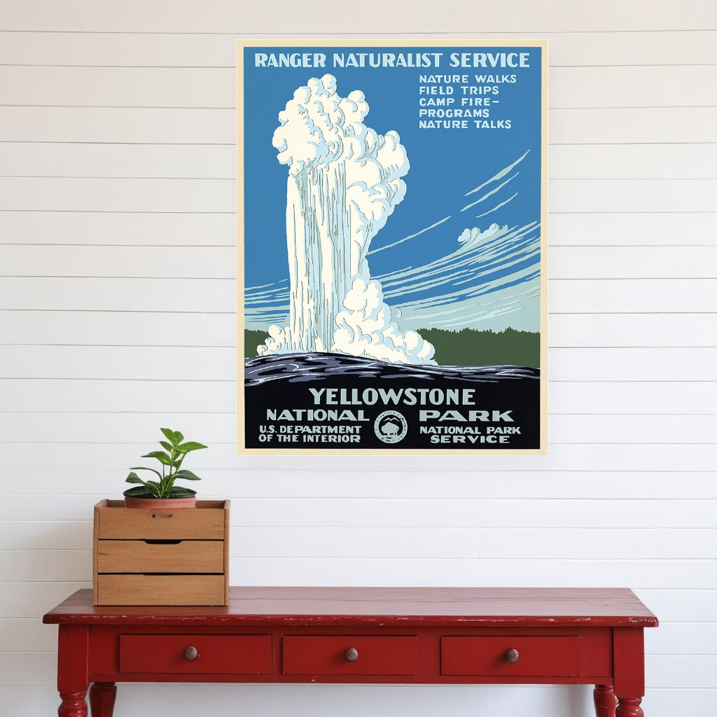18" x 24" Yellowstone National Park c1938 Vintage Travel Poster Wall Art-394380-1