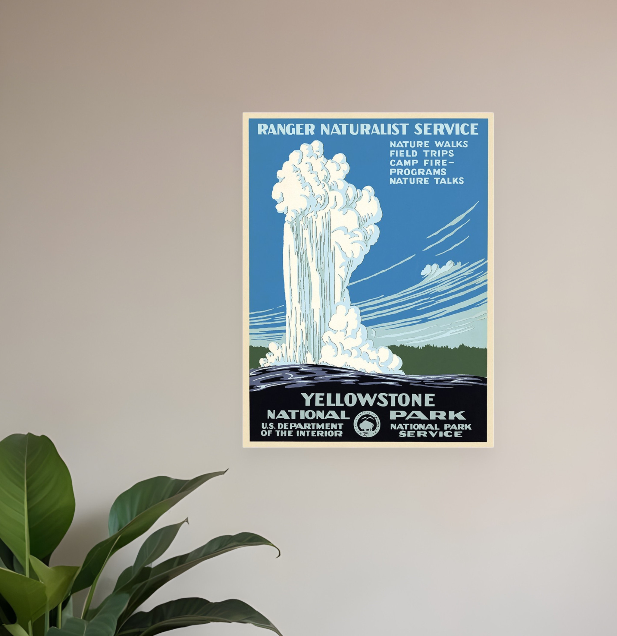 8.5" x 11" Yellowstone National Park c1938 Vintage Travel Poster Wall Art-394382-1