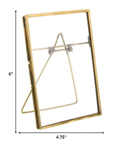 4" x 6" Gold Metal Tabletop Picture Frame