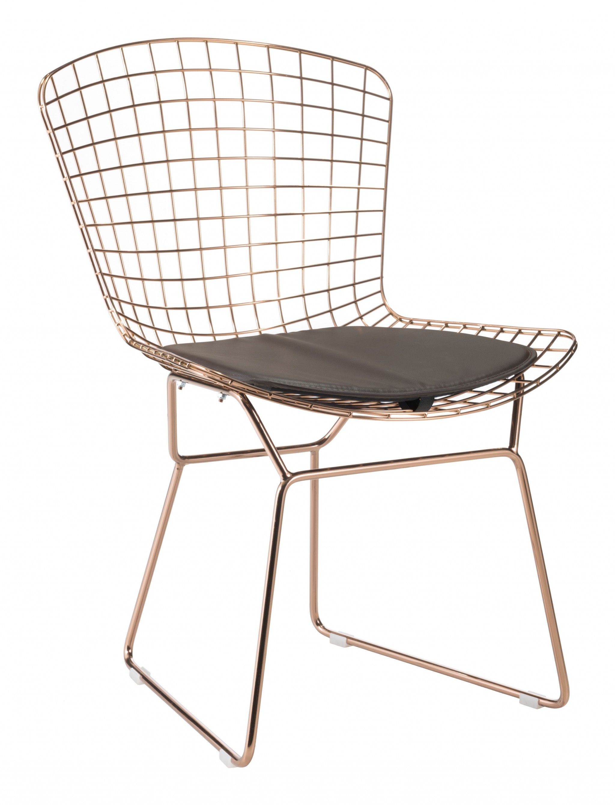 Brown Faux Leather Cushion Chair Pad