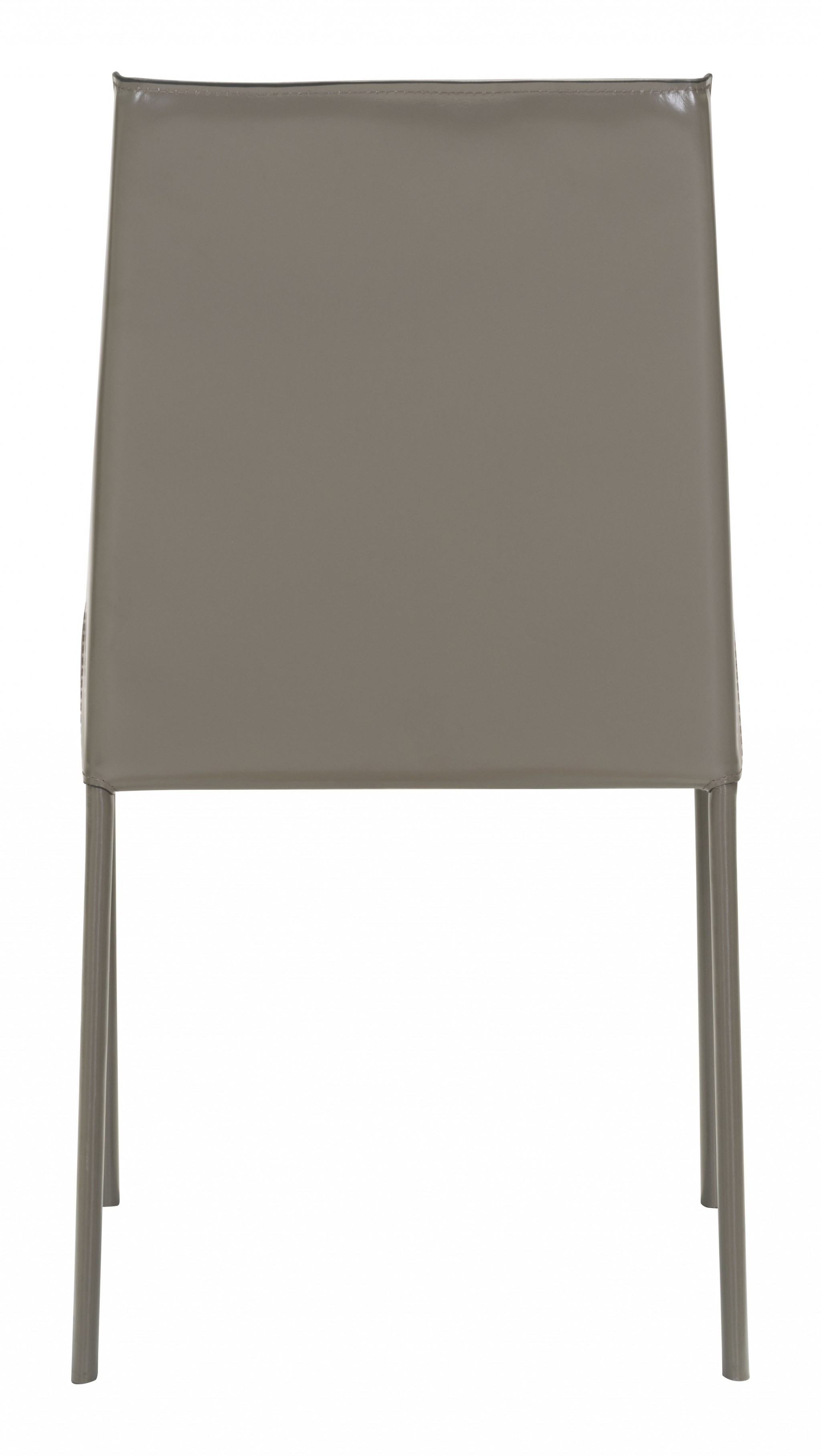 Set of Two Gray Faux Leather Dining Chairs