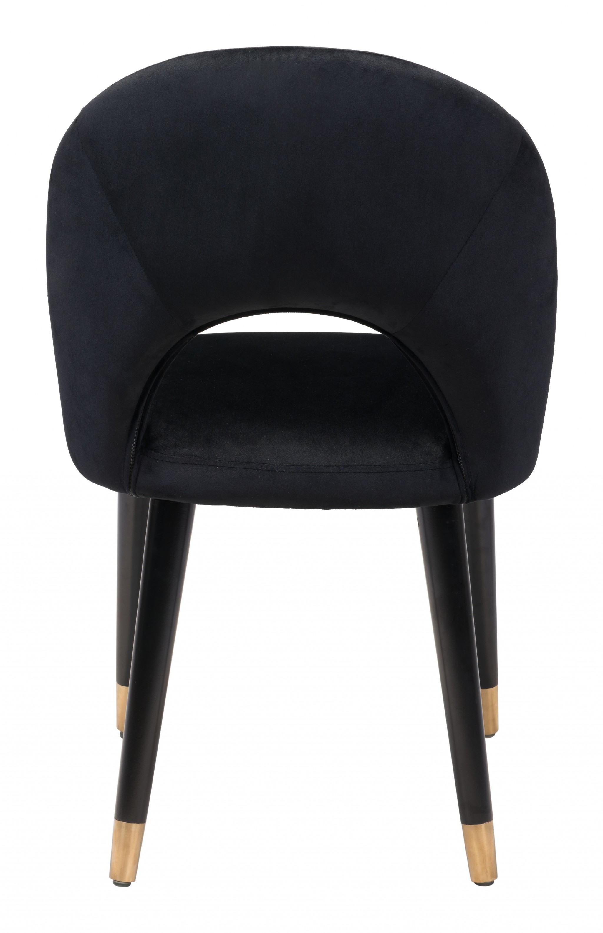 Set of Two Black Thick Loop Back Dining Chairs