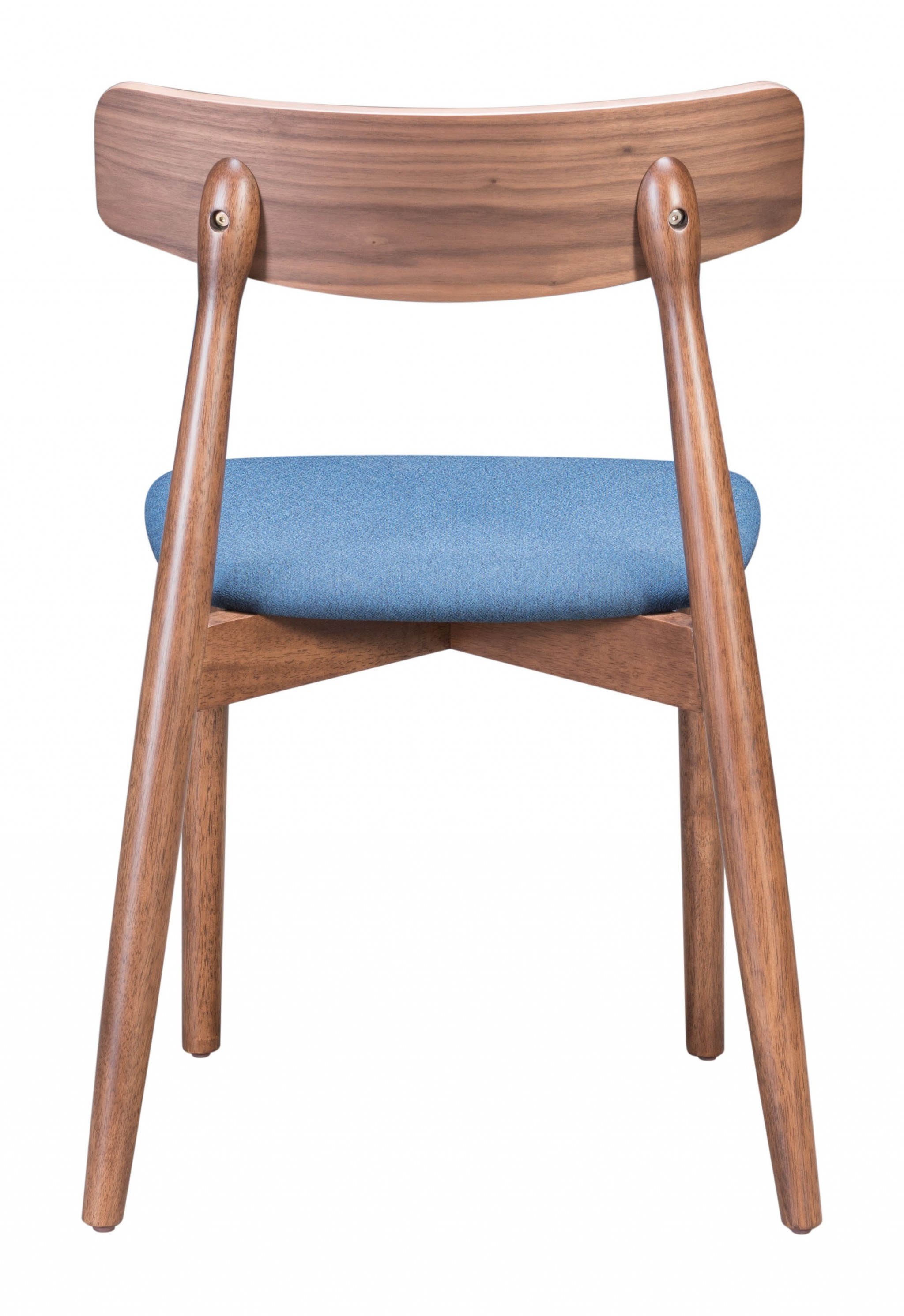 Newman Dining Chair (Set of 2) Walnut & Blue